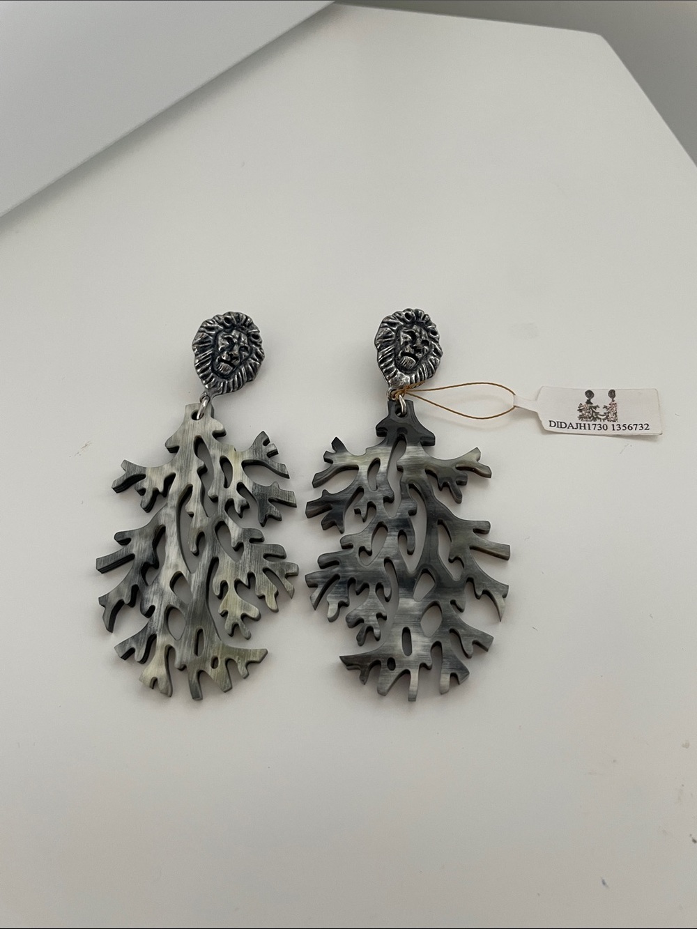 Brass Buffalo Horn Earrings